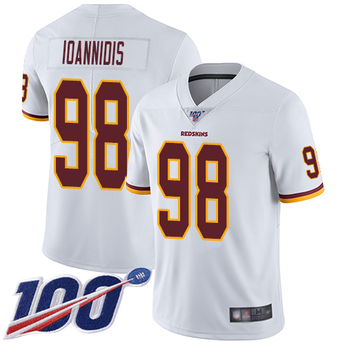 Washington Redskins Limited White Youth Matt Ioannidis Road Jersey NFL Football 98 100th Season Vapor